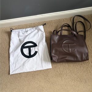 Telfar Chocolate Brown Tote with Logo